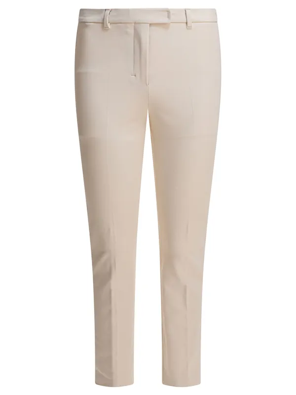 Stretch Cotton Blend Pants Trousers White - Max Mara S