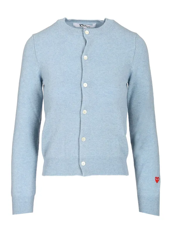 Wool Cardigan Knitwear Light Blue - Comme Des Garçon