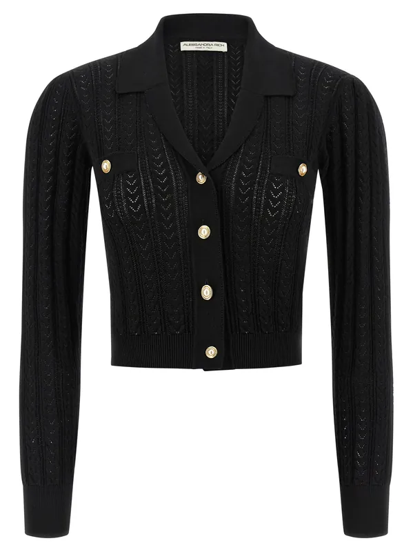 Knit Cardigan Sweaters And Cardigans Black - Alessandra Rich