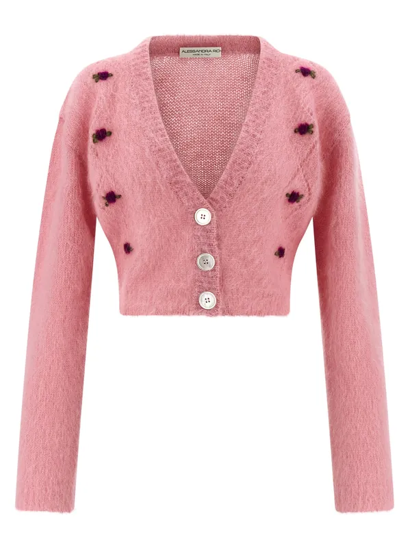 Carded Mohair Sweaters And Cardigans Pink - Alessandra Rich