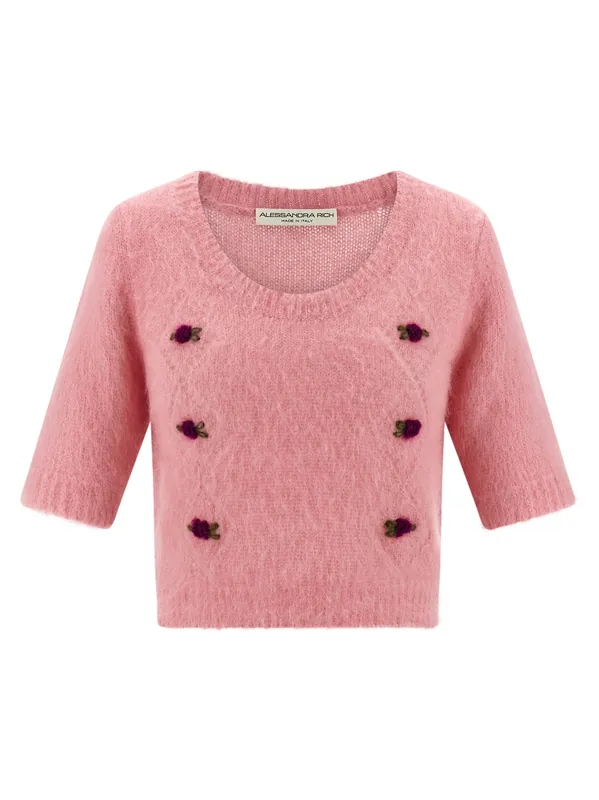 Carded Mohair Sweaters And Cardigans Pink - Alessandra Rich
