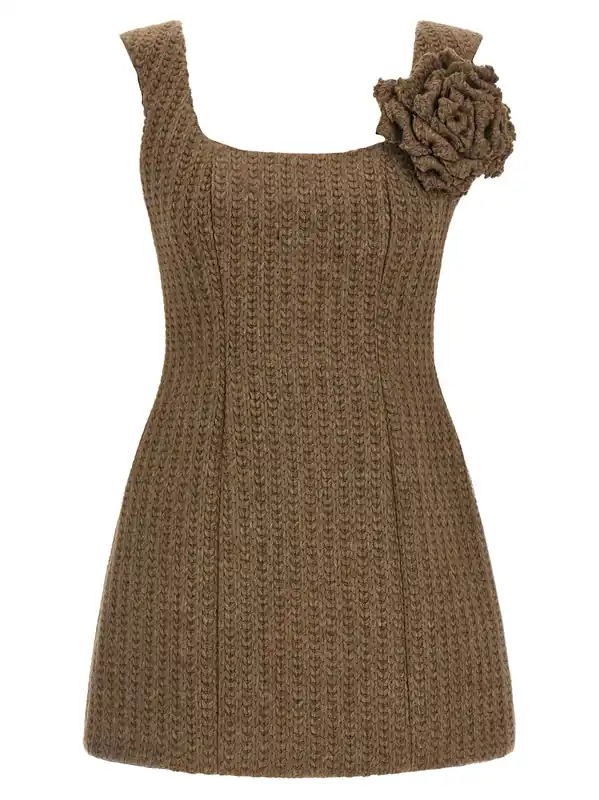 Wool Dress Dresses Brown - Giuseppe Di Morabito