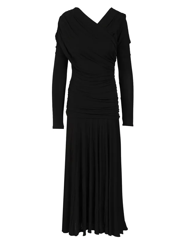 Ruffled Dress Dresses Black - Ganni