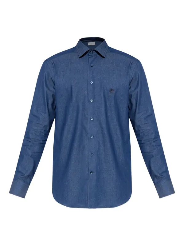 Embroidered Logo Cotton Shirt - Etro