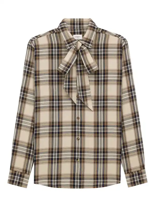 Cassandre LavalliÈRe Shirt In Cotton Tartan - Saint Laurent