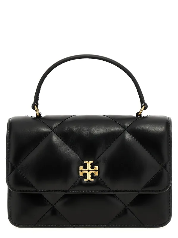 Kira Diamond Quilt Hand Bags Black - Tory Burch