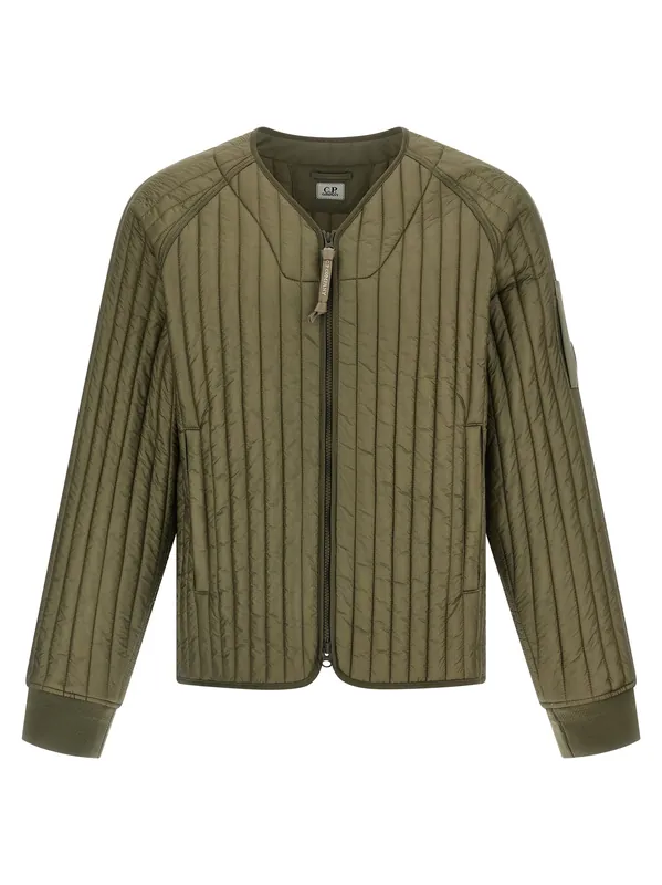 Ribbed Down Jacket Puffer Jackets Green - C.P. Company