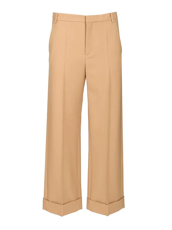 Valentino Wool Trousers Beige - Valentino Garavani