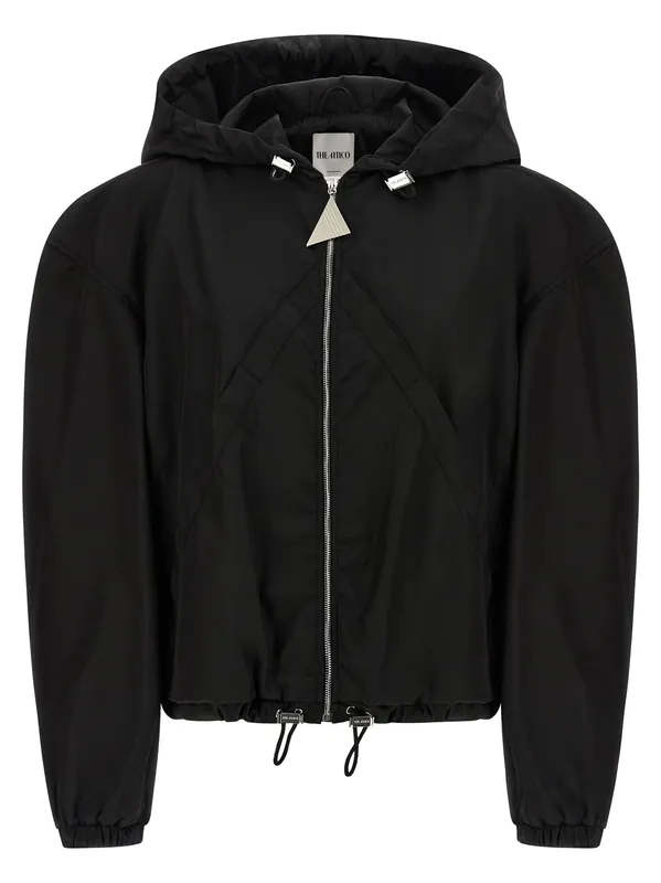 Maxi Hood Bomber Jacket Puffer Jackets Black - The Attico