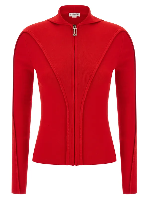 Hooded Cardigan Sweaters And Cardigans Red - Victoria Beckham