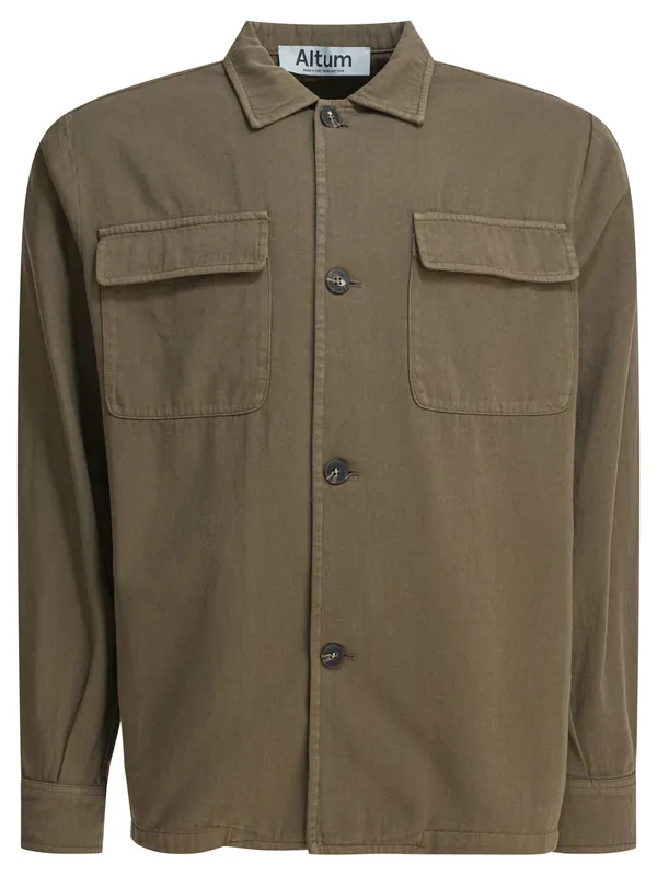 Cotton Overshirt Jacket Jackets And Coats Green - Altum