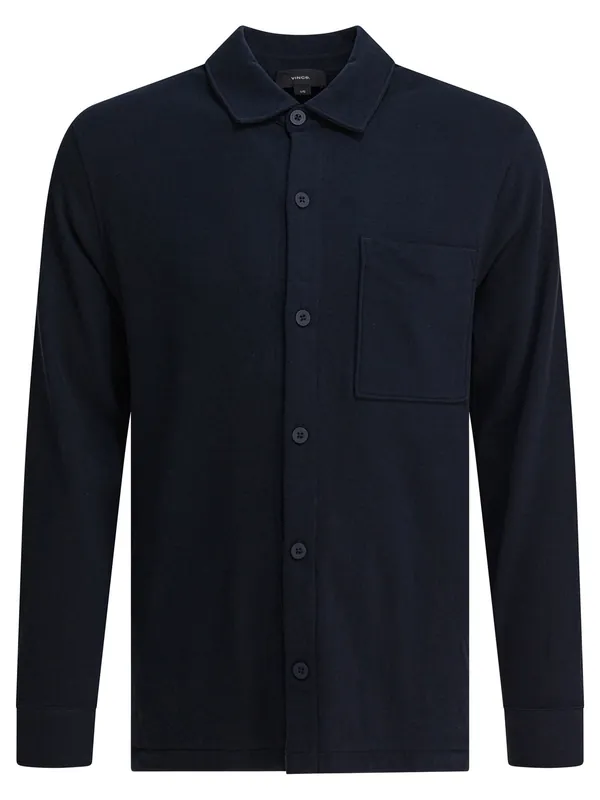 Cotton Suede Overshirt Jacket Jackets And Coats Blue - Vince