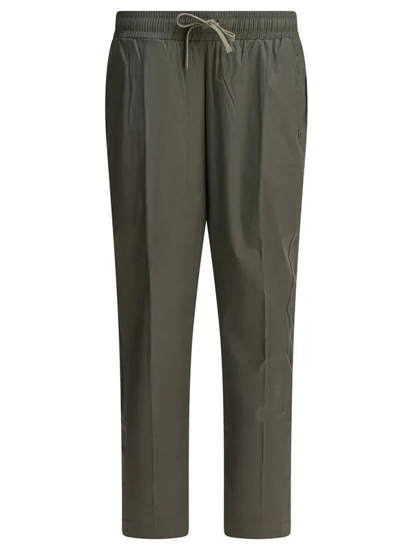 Pants With Elastic Waistband Trousers Green - Altum