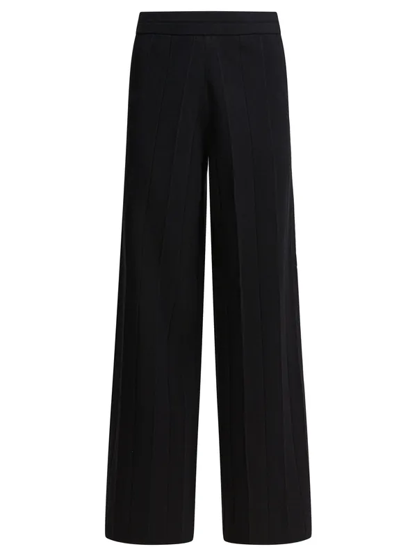 Wide Knit Pants Trousers Black - Max Mara Pure