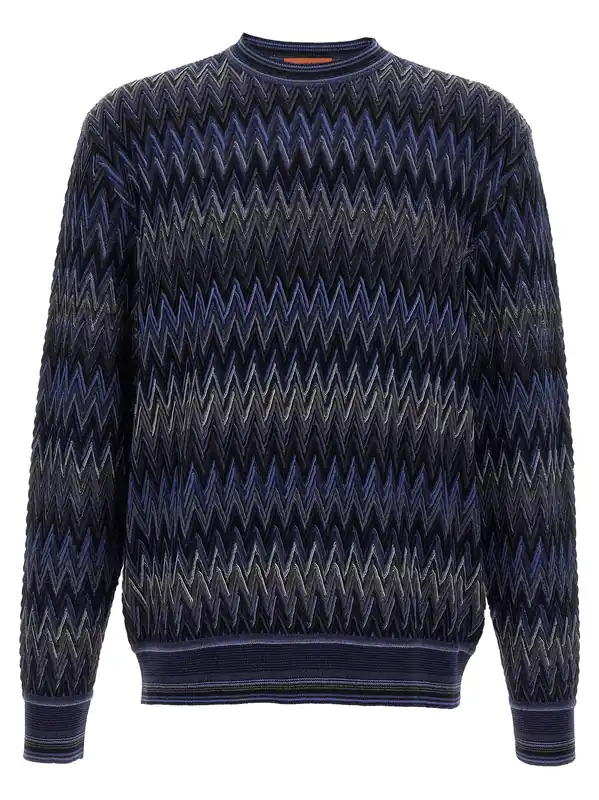 Zigzag Pattern Sweater Sweaters And Cardigans Blue - Missoni