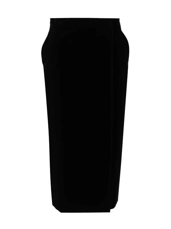 Wrap Midi Skirt Skirts Black - Saint Laurent