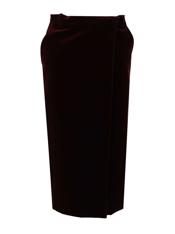 Wrap Midi Skirt Skirts Bordeaux - Saint Laurent