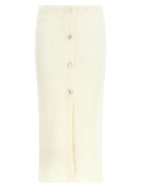 Carded Mohair Skirts White - Alessandra Rich