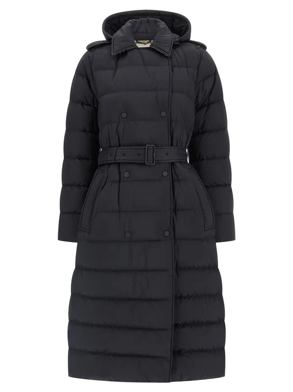 Padded Trench Coat Puffer Jackets Black - Burberry