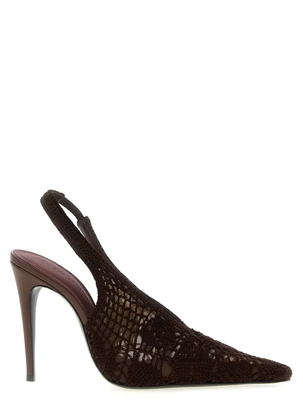 Crochet Slingback Pumps Brown - Magda Butrym