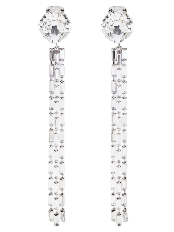 Fringed Earrings Jewelry Silver - Alessandra Rich