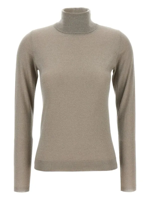 Sparkling Cashmere And Silk Lightweight Turtleneck Sweater - Brunello Cucinelli