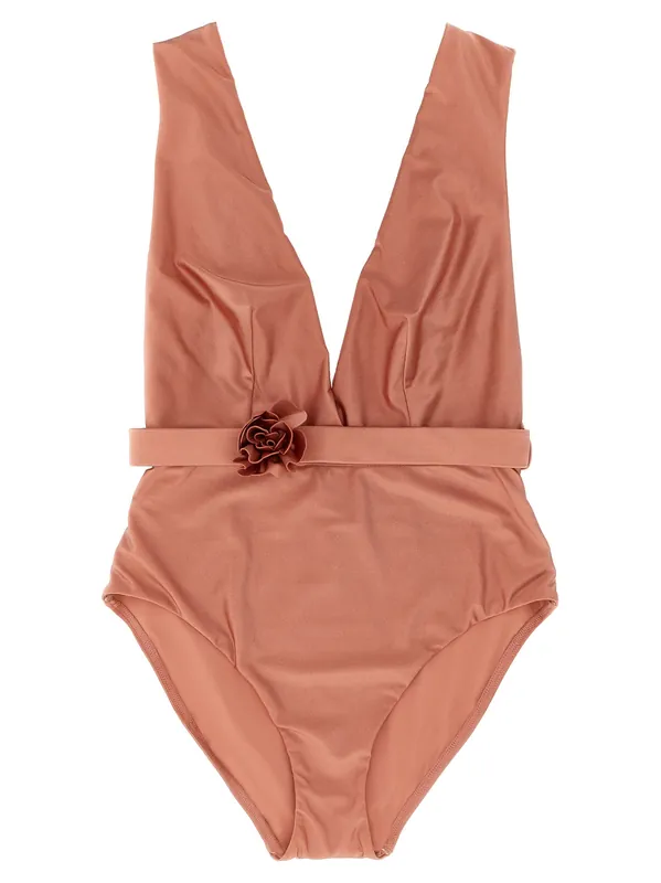 Lucky Plunge Flower Beachwear Pink - Zimmermann