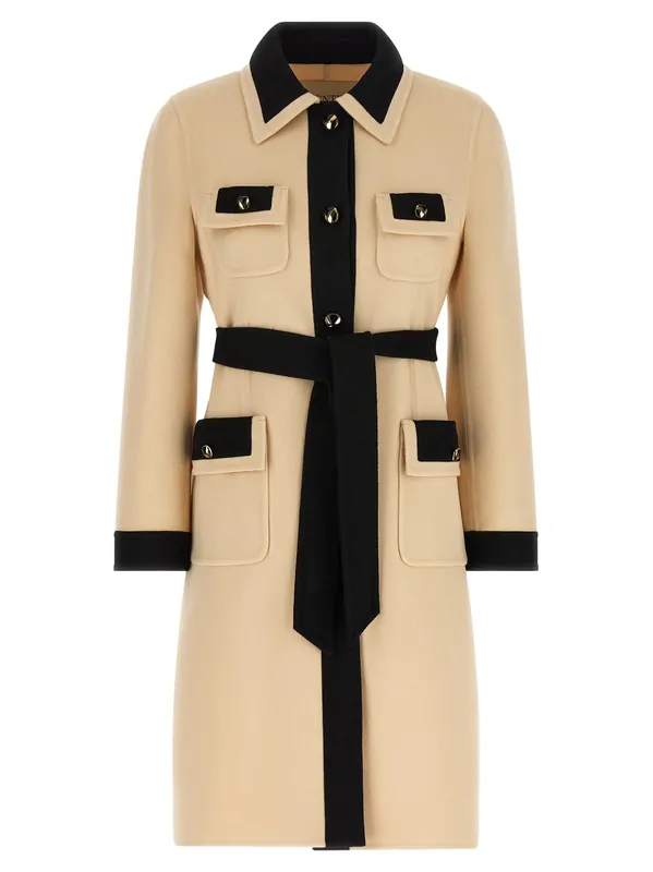 Valentino Garavani Wool Coat Coats And Trench Coats Beige