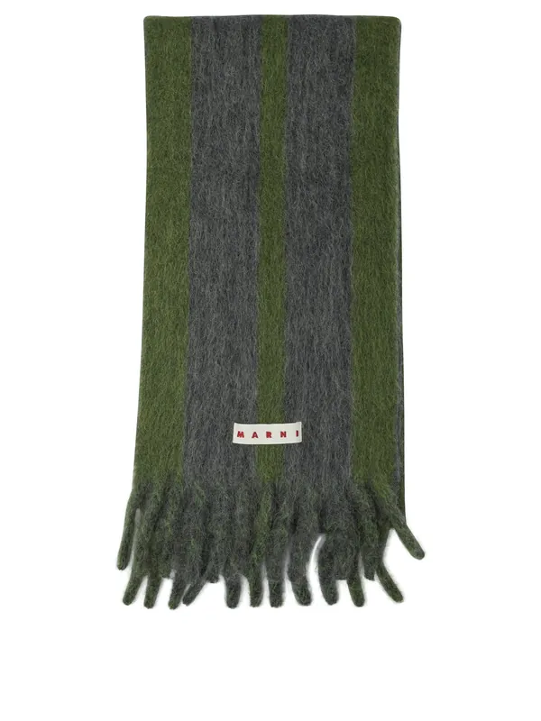 Wool And Mohair Scarf Sciarpe & Foulard Grey - Marni