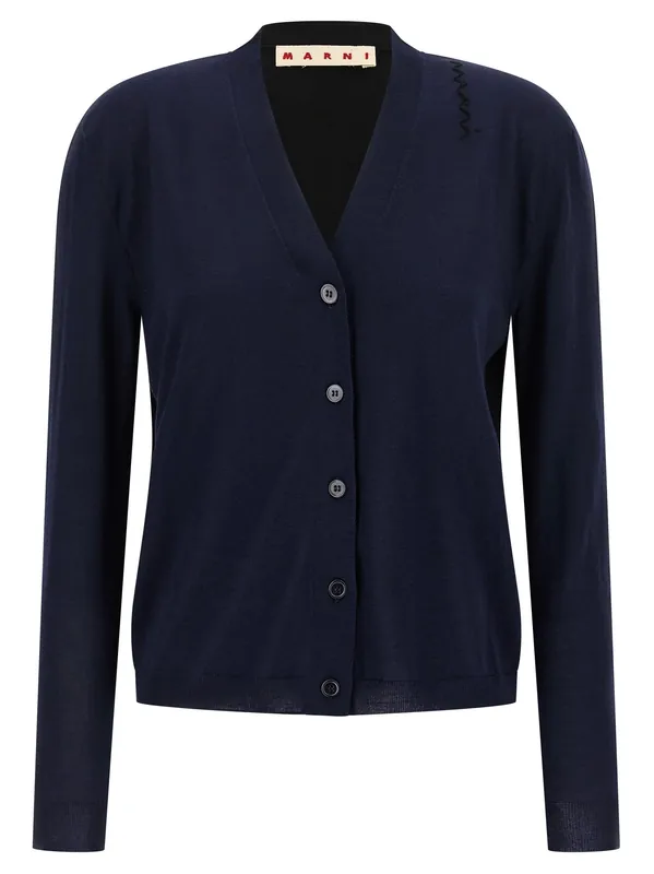 Two-Tone Cardigan Sweaters And Cardigans Multicolor