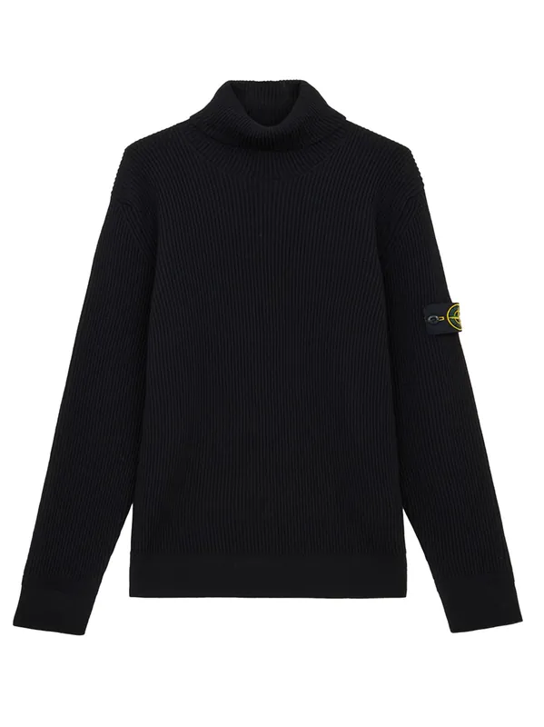 Ribbed Wool Turtleneck Pullover - Stone Island