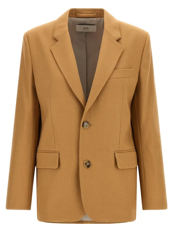 Wool Blazer Blazers Beige - Ami Paris