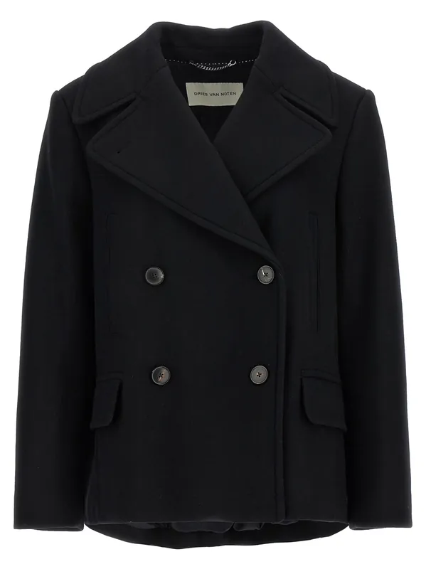 Vafel Coats And Trench Coats Black - Dries Van Noten