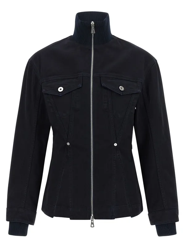 The Slit Denim Puffer Jackets Blue - Jean Paul Gaultier
