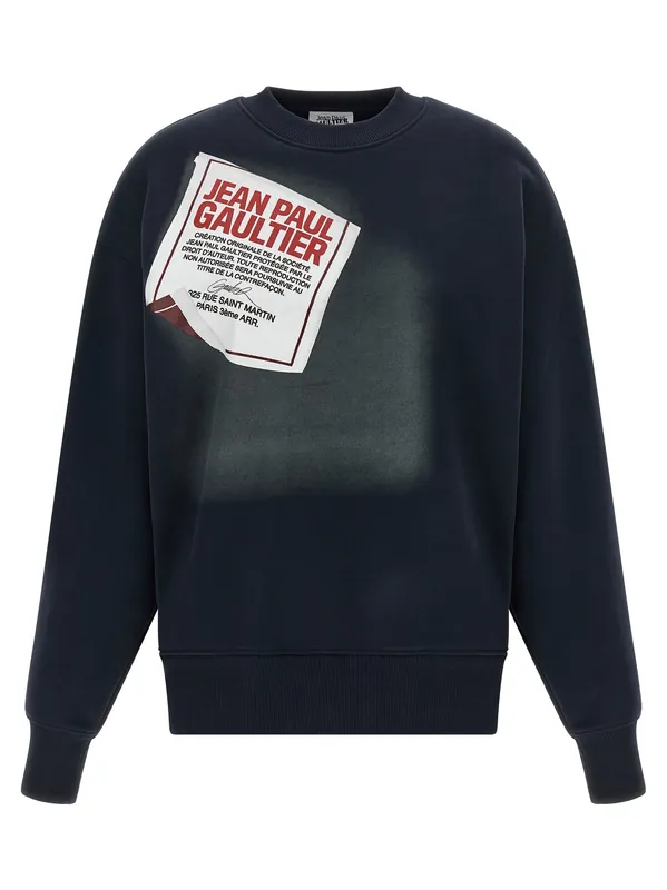The Blue Gaultier Label Sweatshirt Blue - Jean Paul Gaultier
