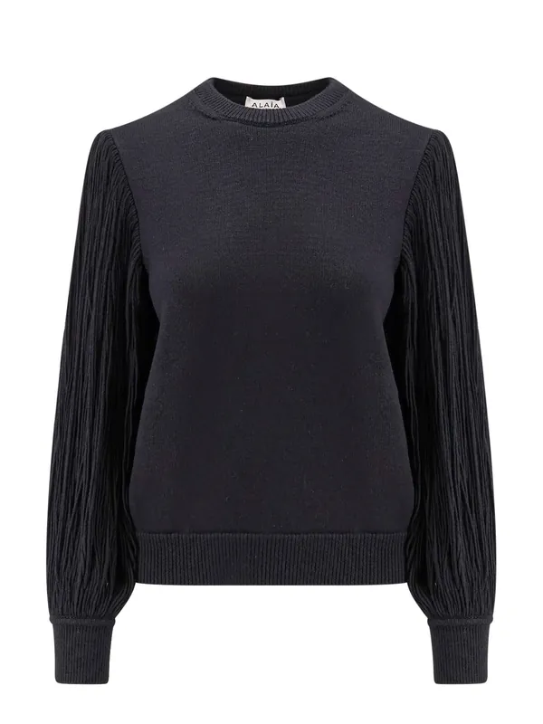 Wool Sweater With Fringes Detail - Alaïa