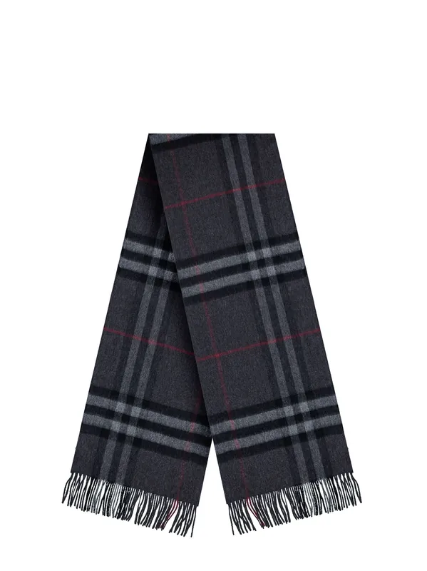 Cachemere Scarf With Giant Check Motif - Burberry