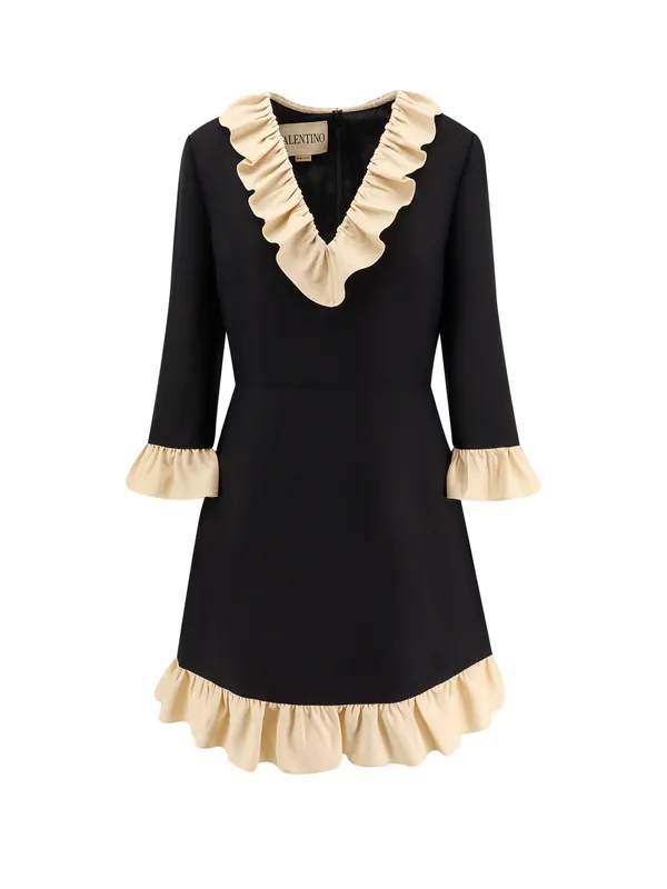 Wool And Silk Short Dress - Valentino Garavani