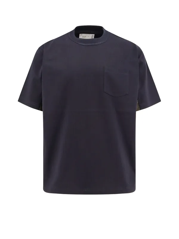 Cotton T-Shirt With Nylon Inserts