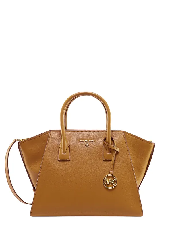 Leather Handbag With Frontal Logo - Michael Kors