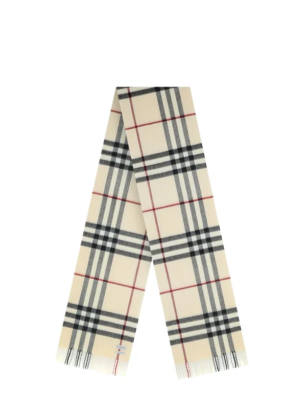 Cashmere Scarf With Giant Check Motif - Burberry