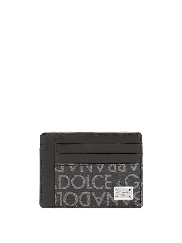 Leather Card Holder With Logo Detail - Dolce & Gabbana