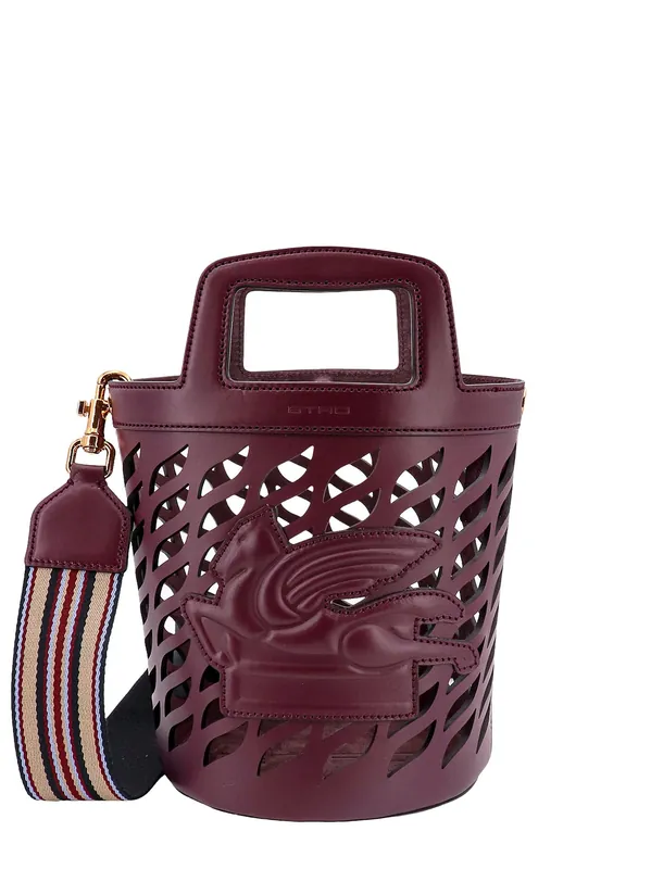 Perforated Leather Bucket Bag With Shoulder Strap - Etro