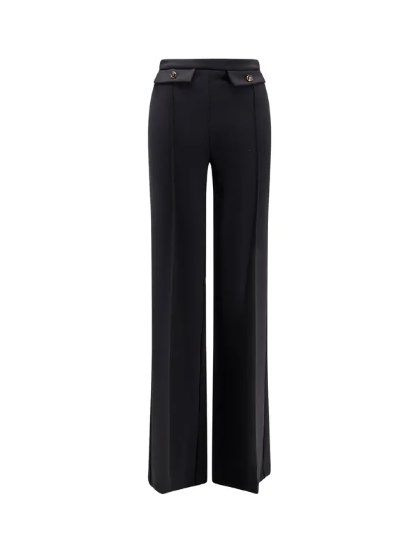 Trousers With Double Logoed Button - Elisabetta Franchi