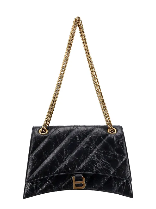 Matelassé Leather Shoulder Bag With Frontal Monogram - Balenciaga