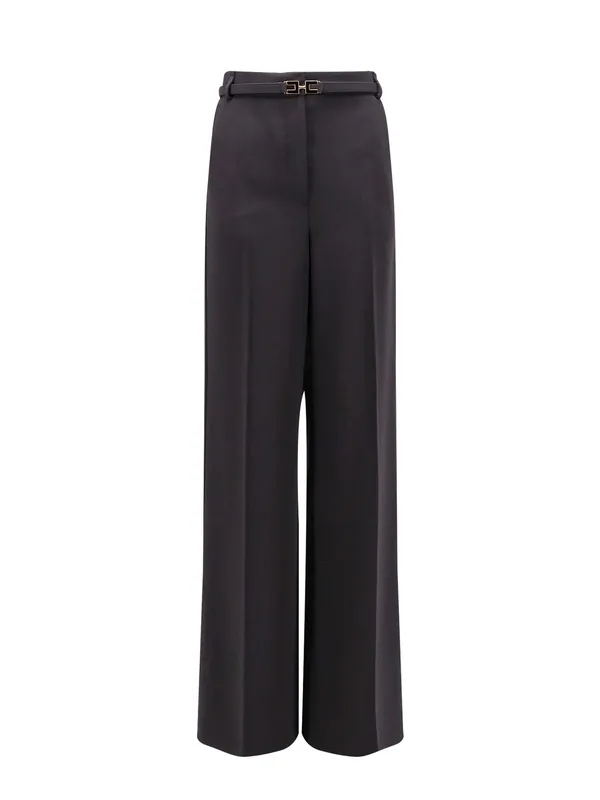 Tuxedo Trousers With Belt And Enamelled Detail - Elisabetta Franchi