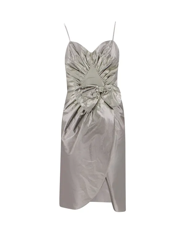 Laminted Cotton Dress With Frontal Bow - Maison Margiela