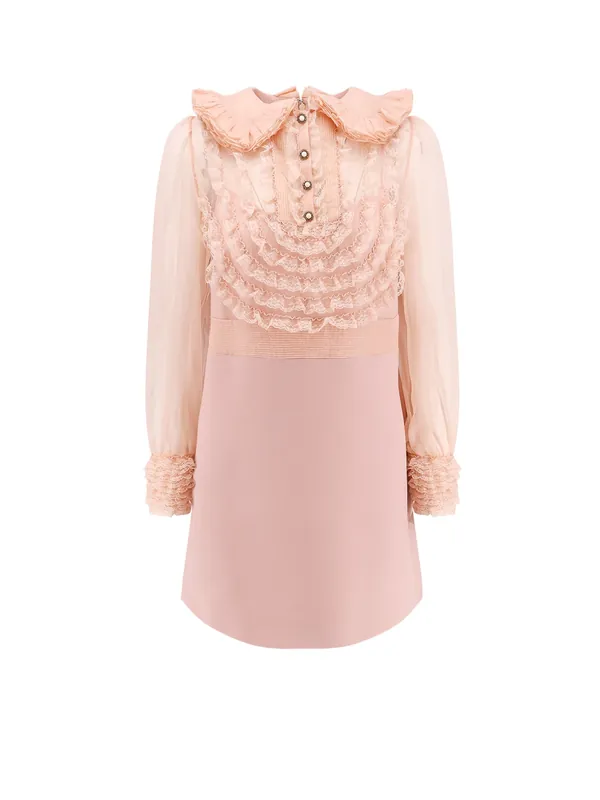 Couture Crepe Dress With Laces Profiles - Valentino Garavani
