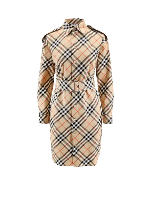Chemisier Cotton Short Dress With Check Print - Burberry