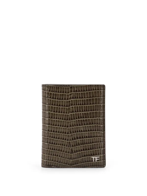 Leather Cardholder With Croco Effect - Tom Ford